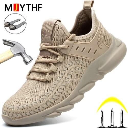 Dropshipping Safety Shoes Men Work Boots Lightweight Work Sneakers Male Indestructible Footwear Anti-Smashing Steel Toe Shoes