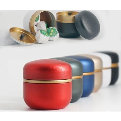 Round Small Metal Tea Storage Candy Jar General Tea Coffee Sugar Storage Jars