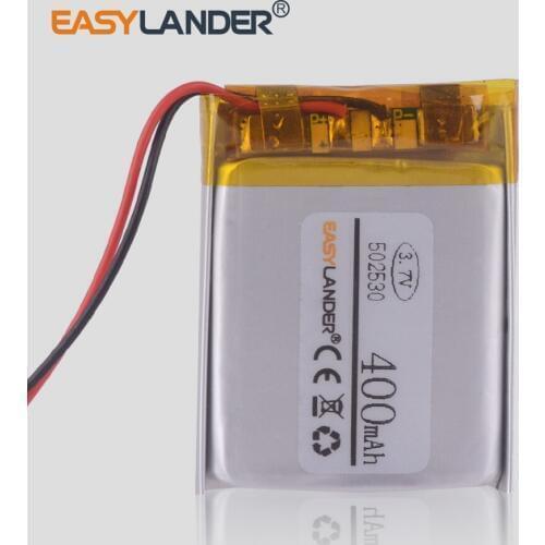 3.7V 502530 400mAh lithium Li ion polymer battery For GPS MP3/MP4 player Driving DVR Wireless Devices Camera Anti-theft Display