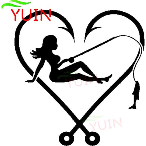 Fashion I LOVE FISHING SEXY GIRL HOOK HEART FISH FISHING LINE Car Sticker Personality PVC Window Decoration Waterproof Decal
