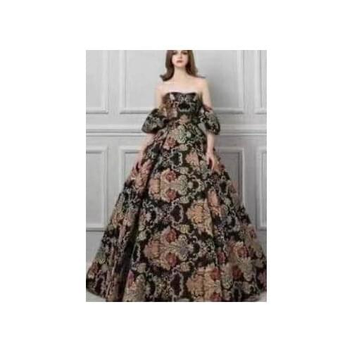 Fashion Brocade Fabric Jacquard Embossed Flower Garments Sofa Curtain Upholstery Fabric 145cm width 5 yards Length JRB-20.42808