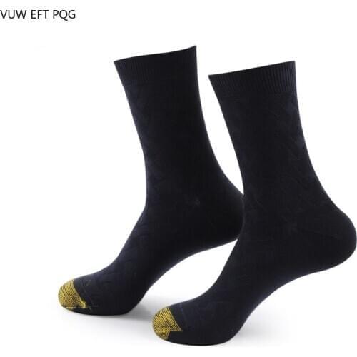 Bamboo Fiber Mens Socks Business Mens Mid-tube Socks Men Gifts Knitted Color Matching Knitted Patterns Solid Colors
