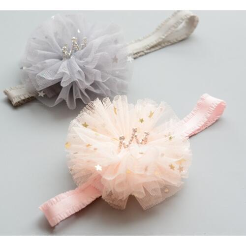 New Pink Crown Flowers Hairbands Girls Headwear Children Headbands Elastic Hair Band Kids Hair Accessories