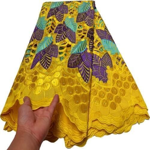 Newest african swiss lace fabric 2020 swiss voile Lace in switzerland 100%cotton dry cut lace fabric 5 yards /lot CLP-626