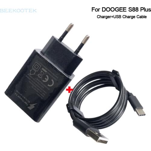 New Original Doogee S88 Plus Fast Charger Cell Phone Quick Charger Accessories+USB Charge Cable For Doogee S88plus Smartphone