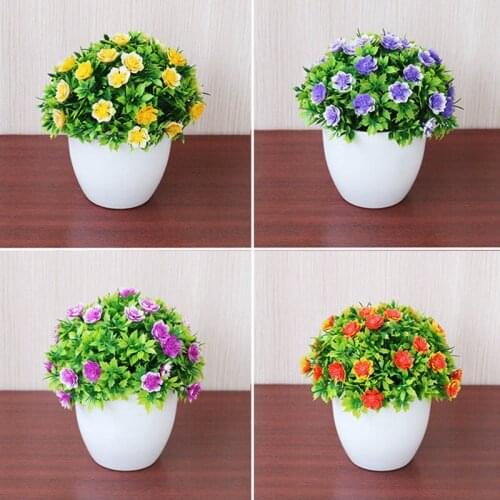 New Artificial Plants Bonsai Small Tree Pot Plants Fake Flowers Potted For Home Decoration Garden Decor Garden Mini Bonsai Plant