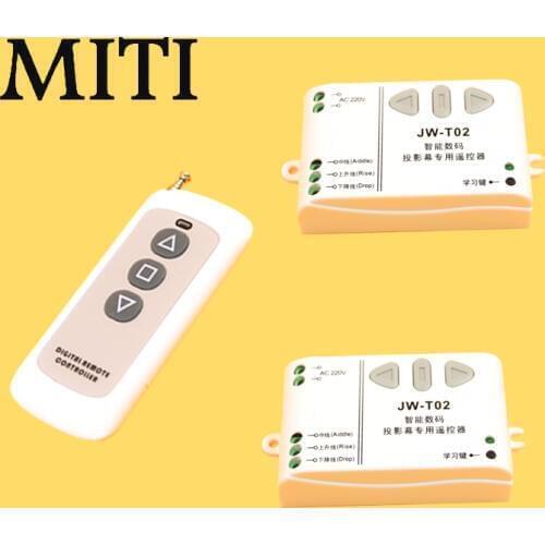 New JW-T02 White Color Wireless Remote Control for Electric Projector Screens Electric Curtains/Tower Garage Door 315/433MHZ