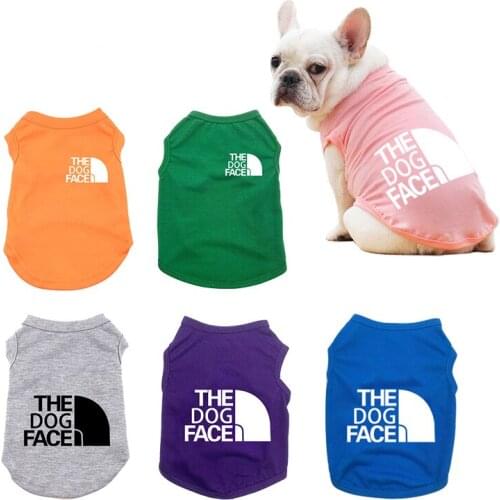 Dog Clothing Fashion Dog Cat Vest Summer Thin Breathable Sweatshirt Letter Solid Color Dog Sweater Labrador French Bulldog Cloth