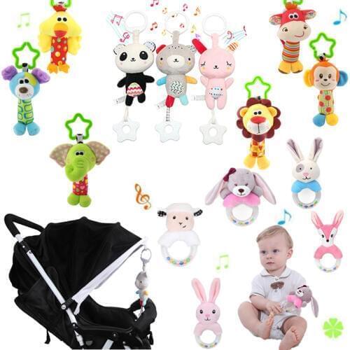 Newborn Baby Rattles Mobiles Toddler Toys Crib Toys For Kids Soft Bed Bell Animal Musical Montessori Educational Mobile Rattles