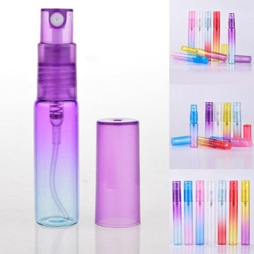 1Pc 4/8ml Gradient Portable Mini Refillable Perfume Bottle With Spray Pump Empty Spray Atomizer Bottle For Travel Random Color