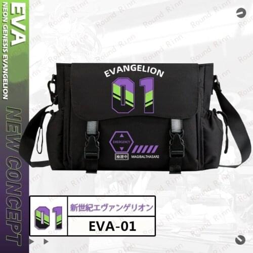 Evangelion EVA 00 01 02 Men Women Casual Messenger Bag Anime Print One-shoulder School Bag