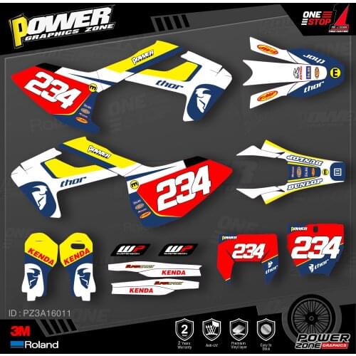 PowerZone Custom Team Graphics Decals 3M Stickers Kit For Husqvarna Sticker 2016-18 TC FC TX FX FS 2017-19 TE FE 125-450cc 11