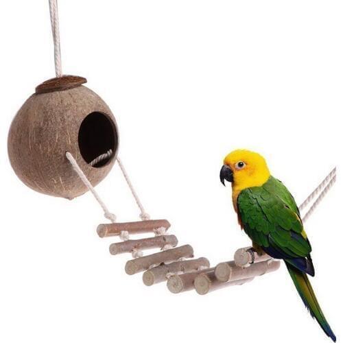 Bird Nest Coconut Shell Tiger Fur Nest Parrot Nest Straw Woven Breeding Nest Bird Nest Bird Nest Parrot Supplies