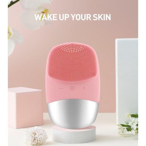 Mini Silicone Electric Face Cleansing Brush Electric Facial Cleanser Sonic Foreoing Cleansing Brush Skin Massager Skin Care Tool