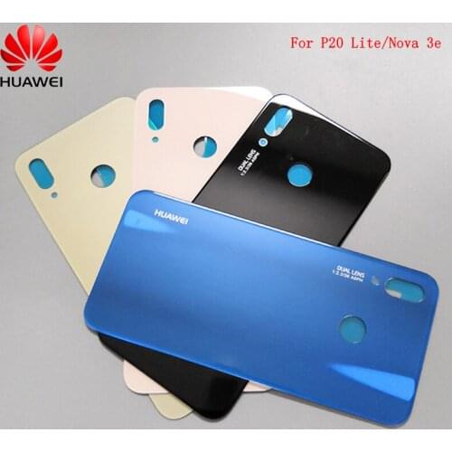 Huawei P20 Lite Glass Back Battery Cover Door Housing Case For Huawei P20 Lite Back Glass Cover Nova 3e Rear Panel Replacement