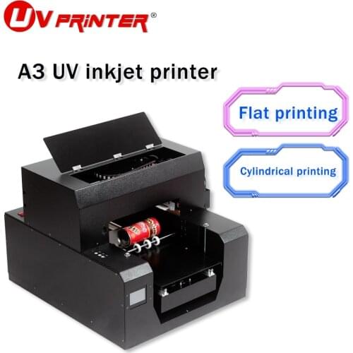Uv flatbed printer a3 large format for high resolution printing on lighters/photos/mobile phone cases/T-shirts/glasses