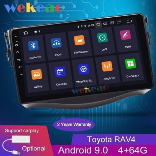 Wekeao Touch Screen 9'' Android 9.0 Car Dvd Player Car Radio Automotivo For Toyota RAV4 Android Auto GPS Navigation 2007-2013