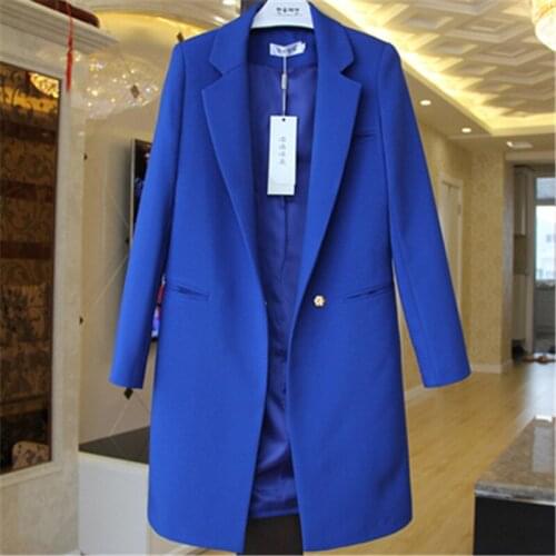 Plus Size Spring Autumn Solid Female Elegant Women Long Suits Blazer Casual Tops 3XL Women Blazers and Jackets