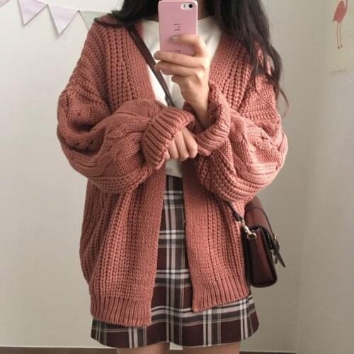 Womens Sweaters 2021Twist Sweter Fashion Sweater Female V Neck Autumn Winter Sweater Women Knitted Pull Femme Cardigans Coat