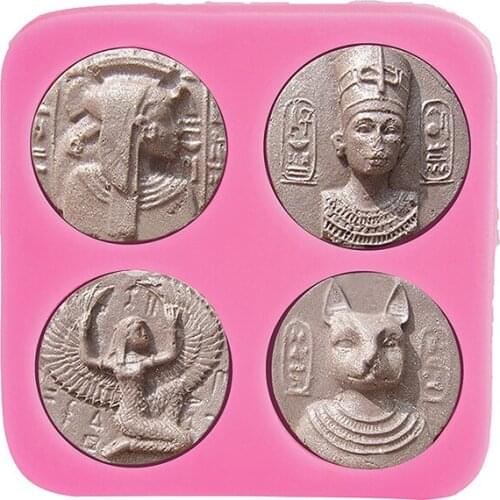 1set 3D Silicone Cake Mold Sphinx Egypt Cake Tools Clay Chocolate Fondant Cake Mold Non Toxic Fondant Bakeware Coins Kit