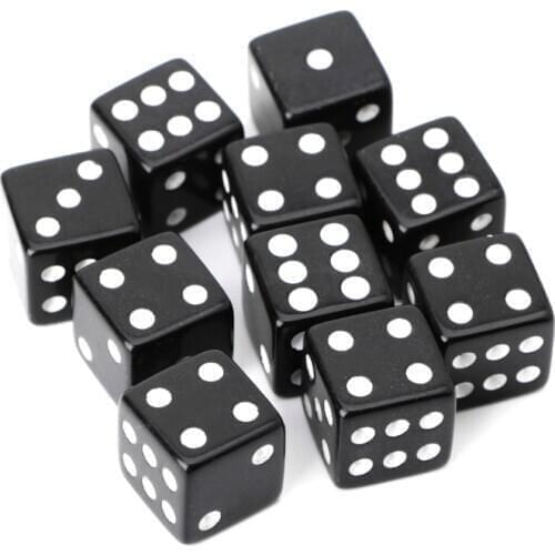 10pcs 15mm Multicolor Acrylic Cube Dice Beads Six Sides Portable Table Games Toy