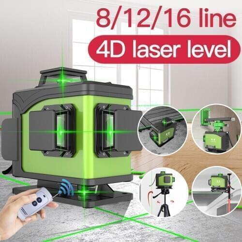 KIRA Level16 Lines Laser 4D Self-Leveling 360 Horizontal And Vertical Cross Super Powerful Green Laser Beam Line