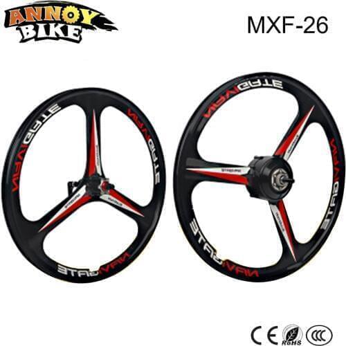 26 inch BLDC Hub Motor Wheel with Front Wheel 250W 36V Magnesium Alloy Wheel Black and White Suitable for Electric Bike
