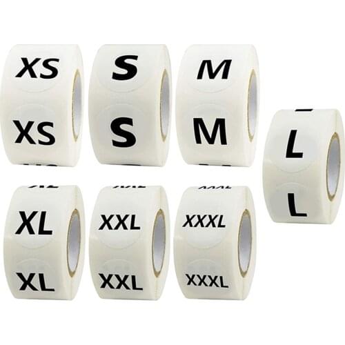 3500 Pcs Clothing Size Stickers,Round Labels Adhesive Scrapbooking XS-3XL