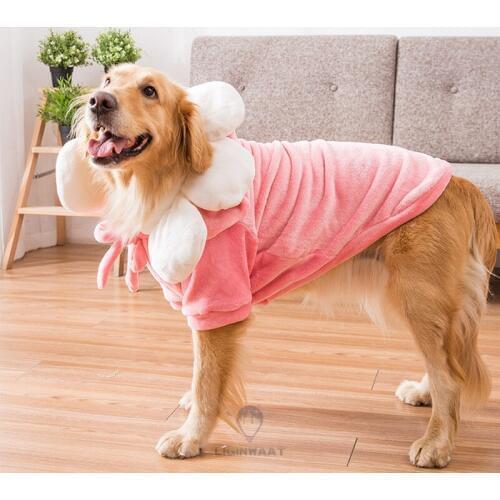 3XL-7XL Warm Pet Dog Clothes Winter Autumn Soft Funny Sunflower Cute Big Dog Clothes Flannel Fleece Warm Pajamas for Large Dogs
