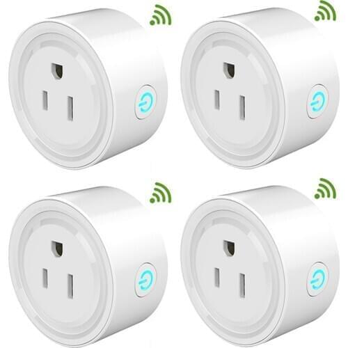 4 PCS USPlug Smart Socket Power Plug WiFi Switch Outlet Remote Voice Control Wireless Timer Switch for iOS Android Google Alexa