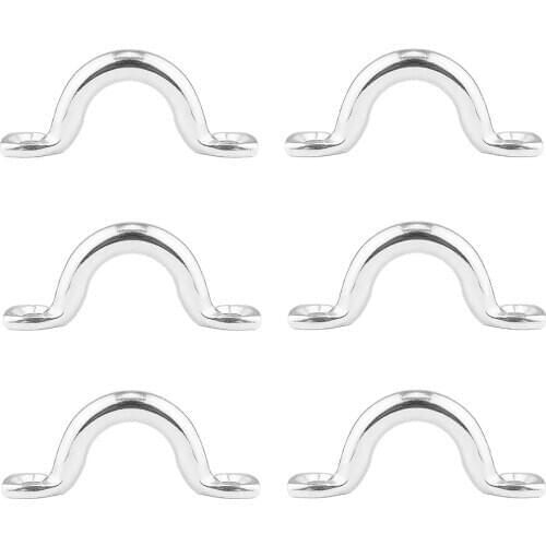 6 Piece Stainless Steel Pad Eye Straps Tie Down Anchor Deck Loops 5mm