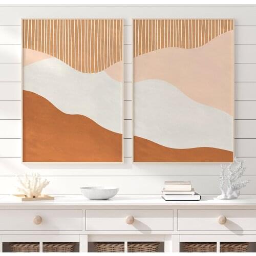 Abstract Bedroom Art Print Neutral Canvas Painting Modern Paintings Nordic Wall Art Poster Living Room Boho Wall Home Decor