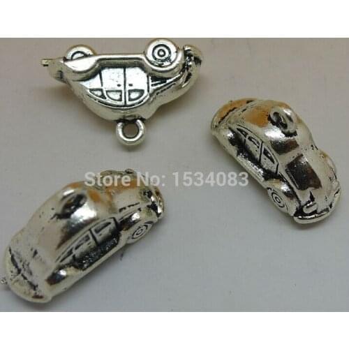 Free shipping 4pcs 24*15mm car charms pendant diy retro jewelry accessories zinc alloy antique silver