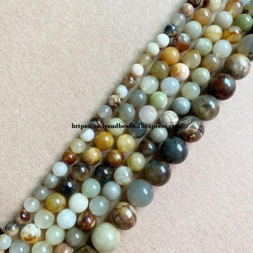 Natural China Xiuyan Jades Stone Round Loose Beads 4 6 8 10 12MM Pick Size For Jewelry Making