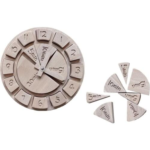 Kids Time Learning Clock Toy Shape Sorting Clock Matching Board Game Infant Early Educational Toys Kids Montessori Wooden Toys