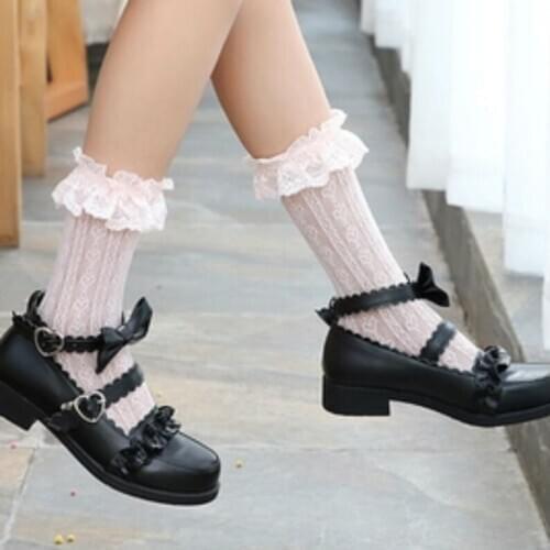 Japanese Lolita Stockings Lolita Lace Sock Japanese Pile of Socks Soft Sister Cute Lolita Accessories 2 Pairs Lot Sock Hose