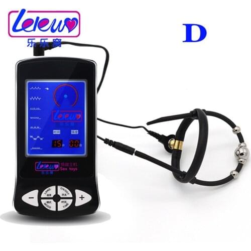 Electro Shock Glans Bondage Penis Stimulator Cock Ring Adult Sex Toys For Men BDSM Male Chastity Electric Stimulation Penis Ring