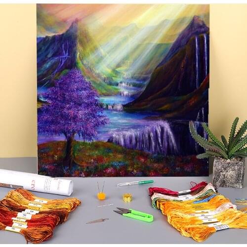 Natural Scenery Another Dream Pre-Printed 11CT Cross-Stitch DIY Embroidery Complete Kit DMC Threads Painting work Counted