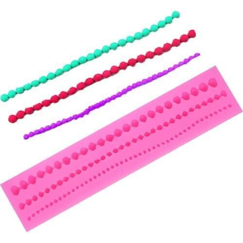 1PC Beads Chain Cake Mold Silicone Pearl Chain Shape Fondant Mold Cake Decoration Sugar Craft Cake Fondant Moulds LB 472