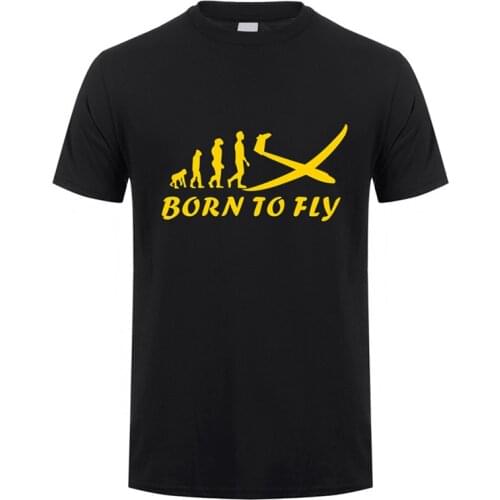 Evolution Plane Pilot T Shirt Mans Short Sleeve Cool Born to Fly T-shirt Men Funny Gift JL-002