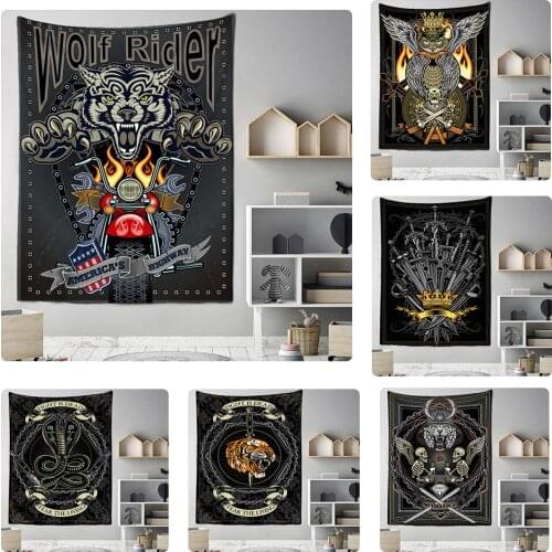 Moon Star Tarot Tapestry Wall Hanging Psychedelic Animals Bohemian Witchcraft Divination Mysterious Home Decor