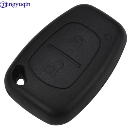 Jingyuqin 50pieces/lot 2 Buttons Remote Car Key Case Fob Blank For Renault Fob Key Shell Cover Styling No Blade