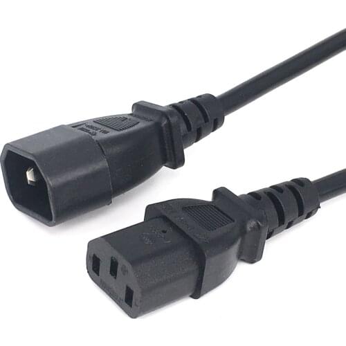6ft Wire IEC320 C13 to C14 10A 12VAC Male to Female PC Power Extension Cord Cable 1.8m
