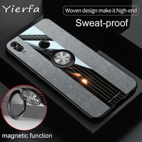 Soft Silicone Shockproof Bumper Phone Case For Huawei Honor play Case Magnetic Car Holder Ring Back Cover For Honor Note 10 Case