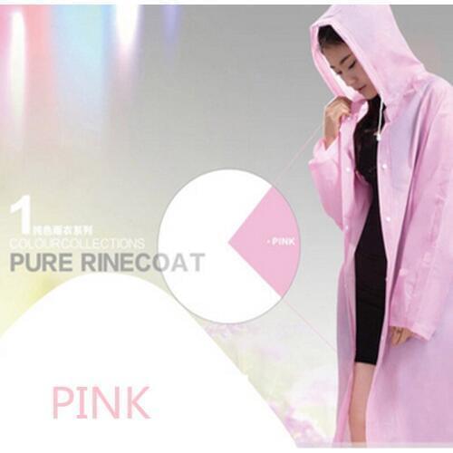 Not sell Candy Color EVA Raincoat With Hood For Men And Women Outdoor Rainwear Waterproof Poncho Over Knee Length Rain Coat