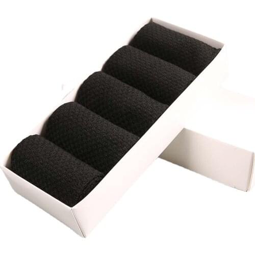 Spring Socks Mens Black Mens Bamboo Fiber Socks Tube Socks Stink Prevent Socks Short Sweat-Absorbent Business Casual