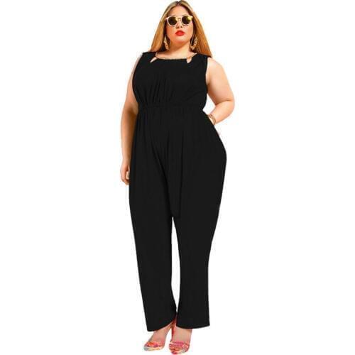 2020 Hot New Brand Summer Plus Size Maxi 5XL Overalls Women Rompers Jumpsuit Overalls Sexy Backless Patchwork Full Length Pants