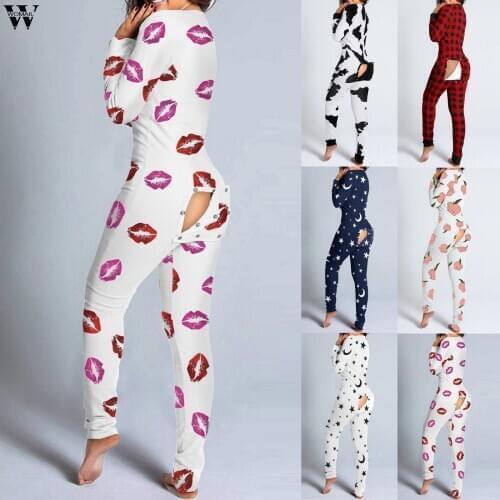 Sexy Jumpsuits Rompers Women Slim Bodycon V-neck Buttons Jumpsuit Long Sleeve Autumn Sleepwear Back Flap Street Body Femee club