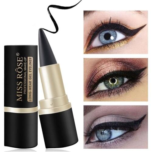 High Level Black Tube Eyeliner Cream Portable Natural Black Eye Liner Pen Waterproof Long-lasting Easy To Wear Makeup