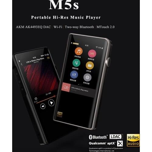 Shanling M5s Bluetooth Portable Hi-Res Music Player MP3 2* AK4493EQ 2.5mm balanced output support LDAC/Qualcomm aptX/AAC WiFi